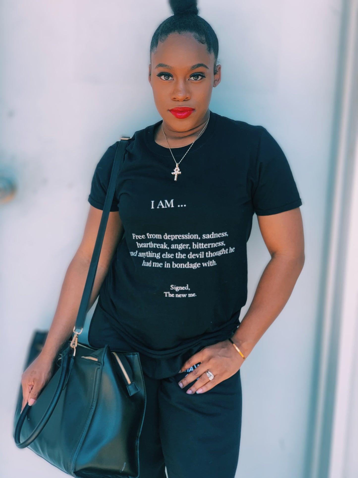 I Am Black Unisex T-Shirt + I Am Black Unisex Sweatshirt + I AM Bubble-free sticker