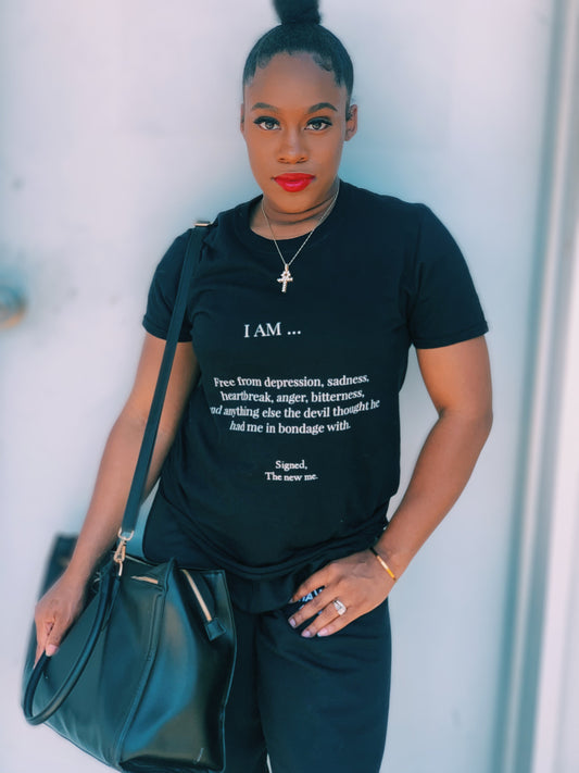 I Am Black Unisex T-Shirt + I Am Black Unisex Sweatshirt + I AM Bubble-free sticker