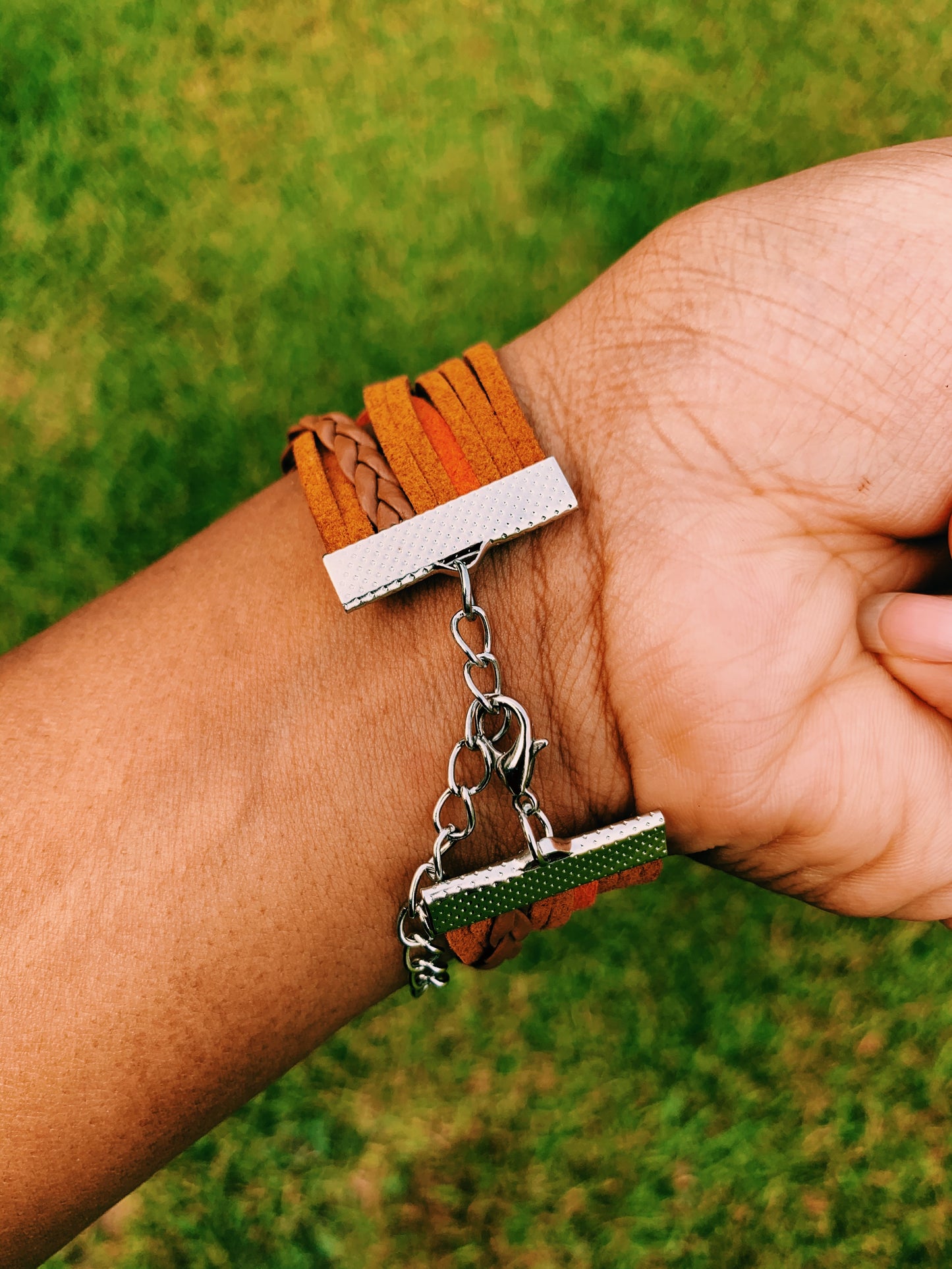 Brown Jesus Leather Wrap Bracelet - Young Woman