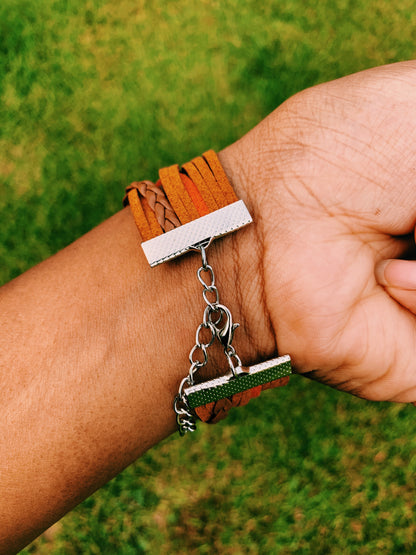 Brown Jesus Leather Wrap Bracelet - Young Woman