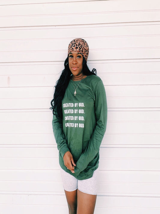 Created by God unisex Long Sleeve Tee - Young Woman