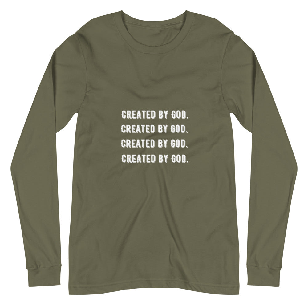 Created by God unisex Long Sleeve Tee - Young Woman