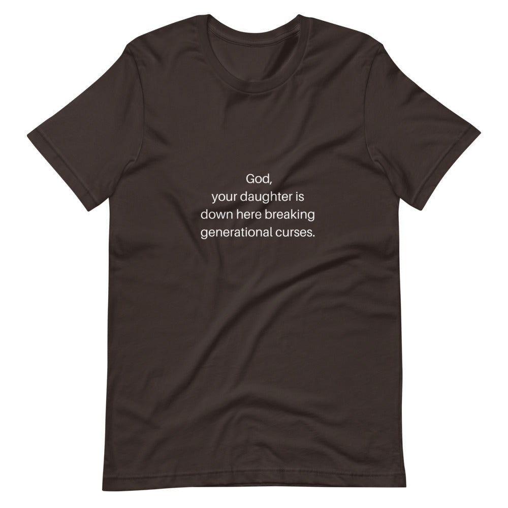 Breaking Generational Curses Brown Short-Sleeve Unisex T-Shirt - Young Woman