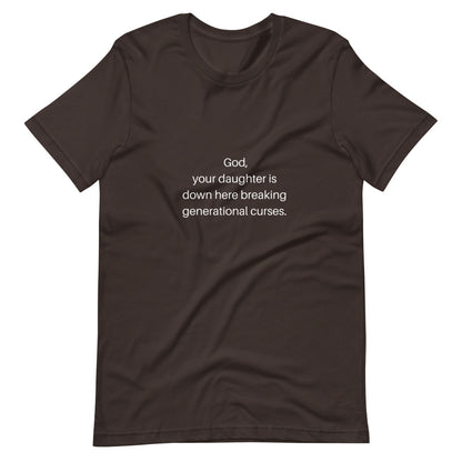 Breaking Generational Curses Brown Short-Sleeve Unisex T-Shirt - Young Woman