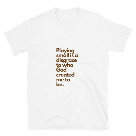 Playing Small White Short-Sleeve Unisex T-Shirt - Young Woman