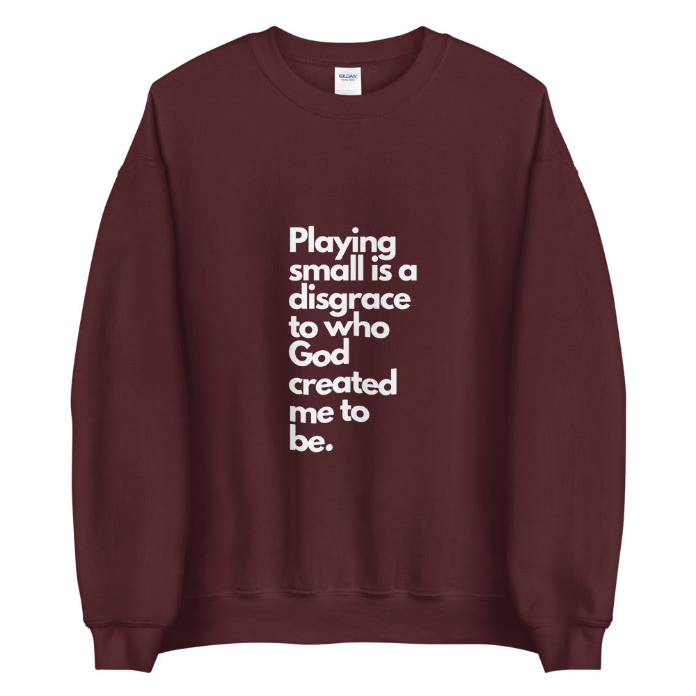 Playing Small Burgandy Unisex Sweatshirt - Young Woman
