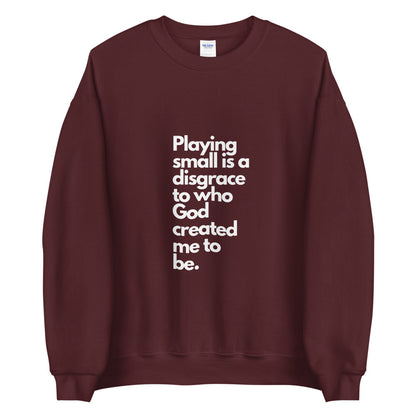 Playing Small Burgandy Unisex Sweatshirt - Young Woman