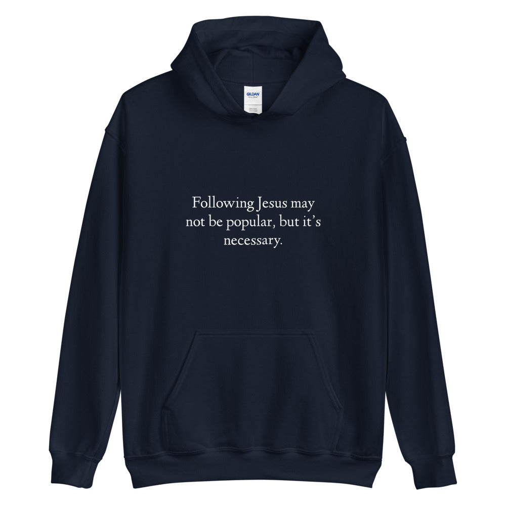 Following Jesus Navy Blue Unisex Hoodie - Young Woman