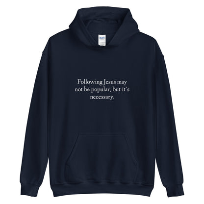 Following Jesus Navy Blue Unisex Hoodie - Young Woman