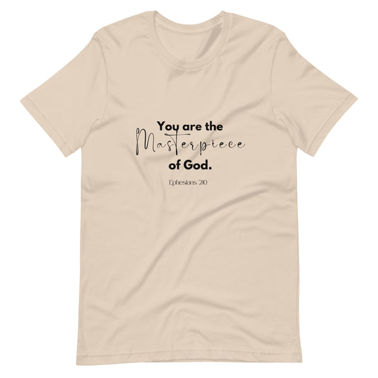 Masterpiece of God Tan Unisex t-shirt - Young Woman